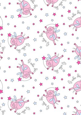 Domuzlar yıldız ve bir değnek ile uçmak