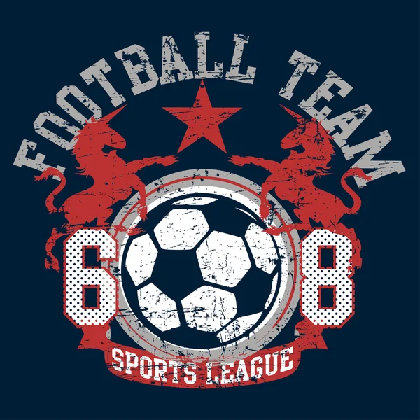 Football football équipe de la ligue sportive avec licornes — Image vectorielle