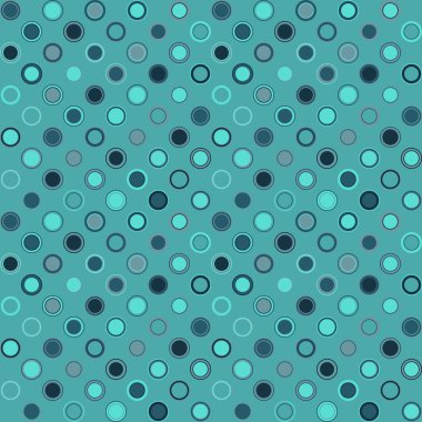 Vektör seamless modeli. Akuamarin arka plan üzerinde düzenlenmiş geometrik öğelerden oluşur. Öğeleri yuvarlak şekli ve farklı renk var.
