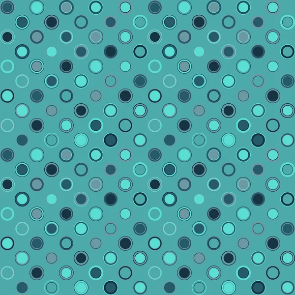 Vector seamless mönster. Består av geometriska element ordnade på aquamarine bakgrund. Element har olika färg och runda form. — Stock vektor