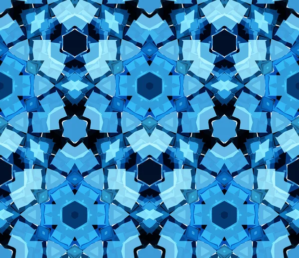 Blauwe naadloze patroon. Naadloze patroon bestaat uit abstracte elementen op witte achtergrond gelegen kleur. — Stockvector