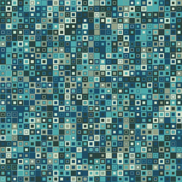 Fondo abstracto vectorial. Consta de elementos geométricos. Los elementos tienen forma cuadrada y diferente color. Fondo de mosaico en aguamarina . — Archivo Imágenes Vectoriales