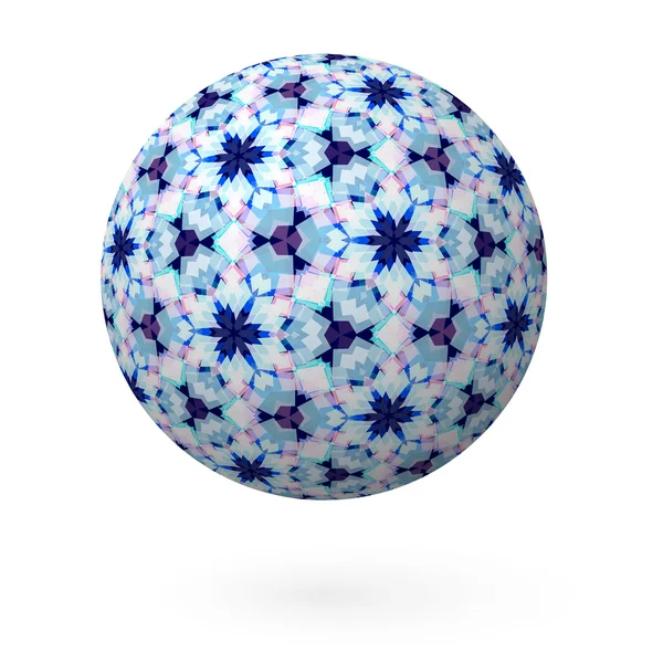 Dekorativ boll med mönster på vit bakgrund — Stock vektor