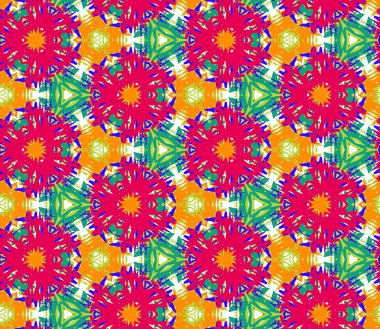 Dikişsiz desen parlak renk soyut öğelerden oluşur.