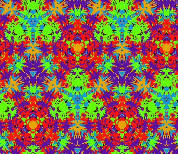 Patrón inconsútil compuesto de elementos abstractos de color brillante — Vector de stock