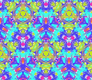 Soyut öğeler beyaz arka plan üzerinde bulunan parlak renk Dikişsiz desen oluşur