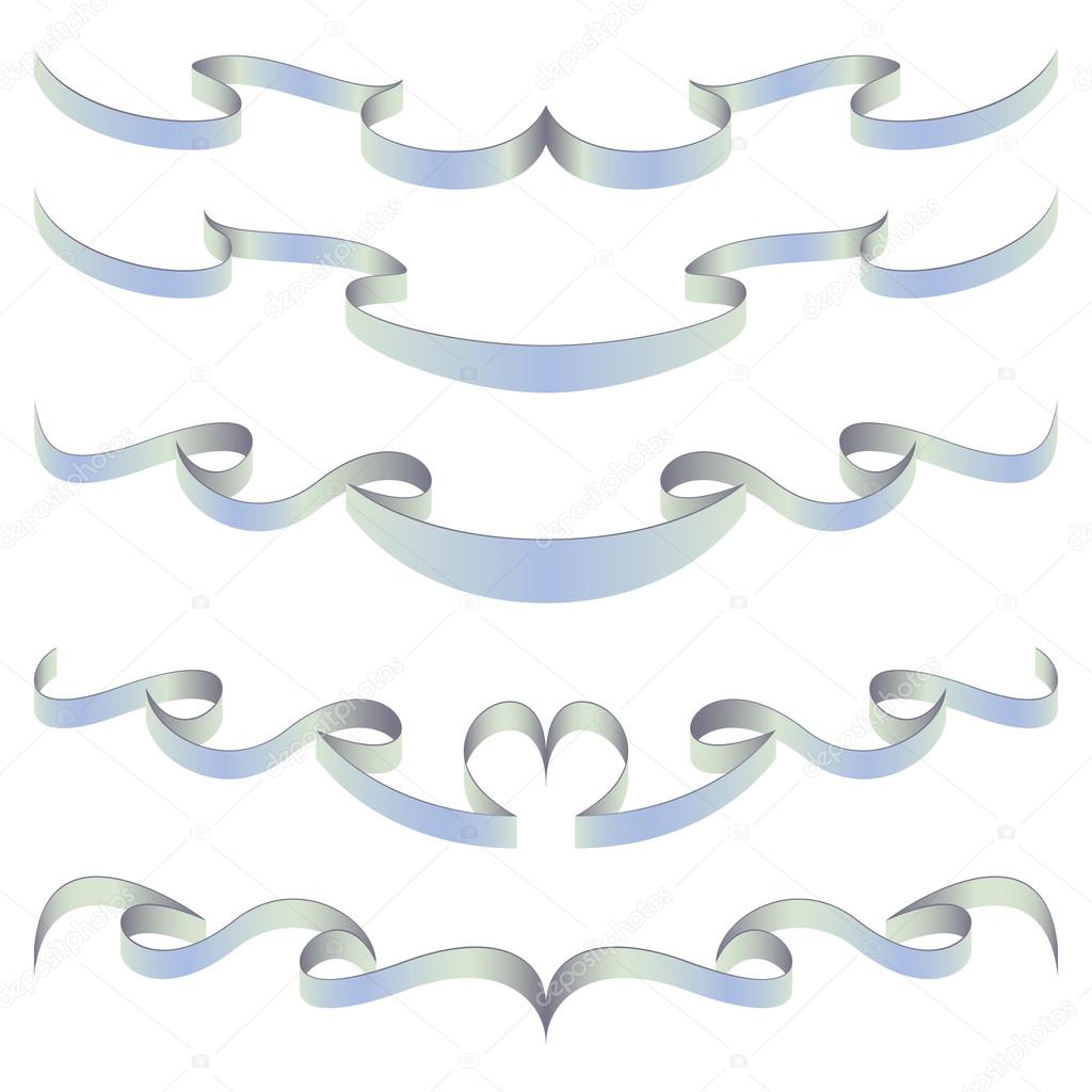 Vector set of colored ribbons