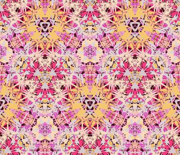 Seamless pattern composed of color abstract elements located on vinous background — Stockový vektor