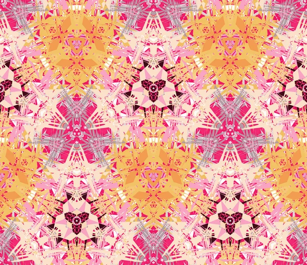 Seamless pattern composed of color abstract elements located on bright magenta background — Wektor stockowy