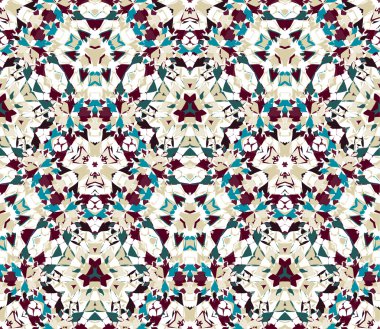 Dikişsiz desen soyut öğeler beyaz arka plan üzerinde bulunan renk oluşur. Doku, desen ve sanatsal kompozisyonlar için tasarım öğesi olarak yararlı.