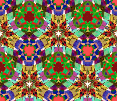 Dikişsiz desen soyut öğeler beyaz arka plan üzerinde bulunan renk oluşur. Doku, desen ve sanatsal kompozisyonlar için tasarım öğesi olarak yararlı.