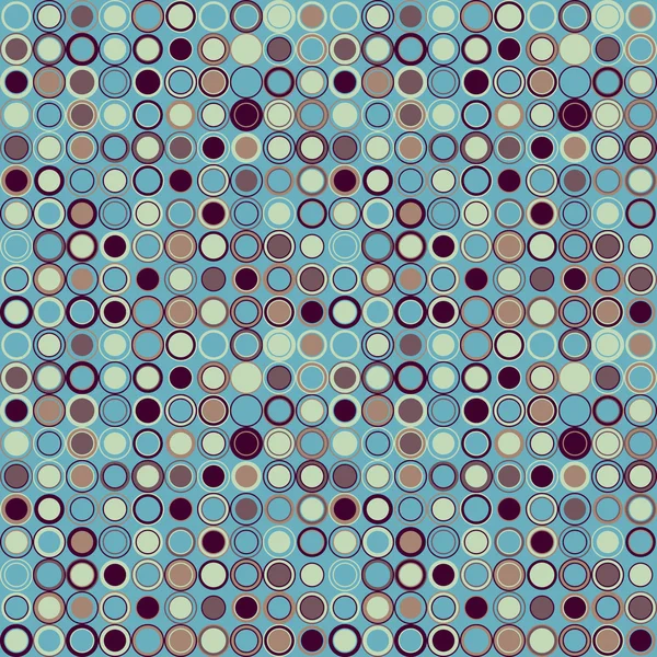 ベクターのシームレスなパターン。幾何学的な要素が青色の背景上に配置で構成されます。要素がある円形の形状と異なる色. — ストックベクタ
