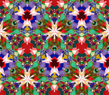 Renkli çiçek Dürbünü arka plan. Soyut öğeler beyaz arka plan üzerinde bulunan renk Dikişsiz desen oluşur.