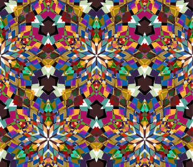 Renkli çiçek Dürbünü seamless modeli. Dikişsiz desen soyut öğeler beyaz arka plan üzerinde bulunan renk oluşur. Doku, desen ve sanatsal kompozisyonlar için tasarım öğesi olarak yararlı.