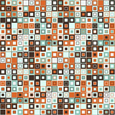 Vektör seamless modeli. Geometrik öğelerden oluşur. Öğeleri bir kare şekli ve farklı renk var.
