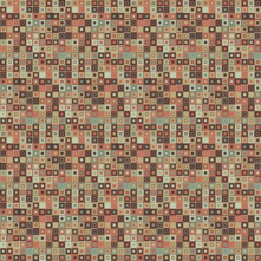 Vektör seamless modeli. Geometrik öğelerden oluşur. Öğeleri bir kare şekli ve farklı renk var.