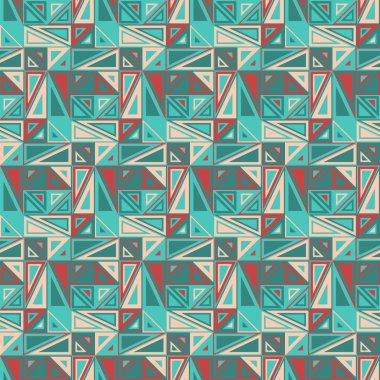 Vektör seamless modeli. Geometrik öğelerden oluşur. Öğeleri bir üçgen şekli ve farklı renk var.