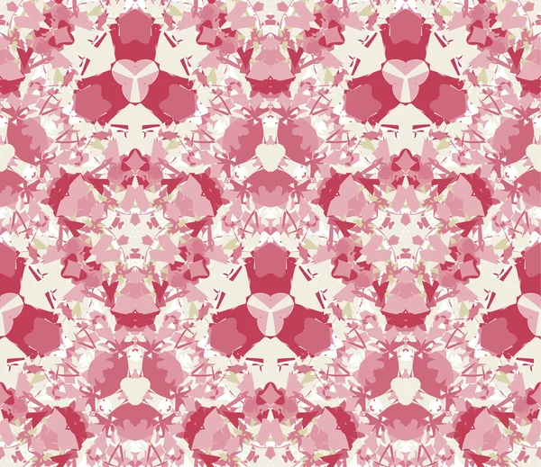 Rotes Kaleidoskop nahtloses Muster. nahtloses Muster aus abstrakten Farbelementen auf weißem Hintergrund. — Stockvektor