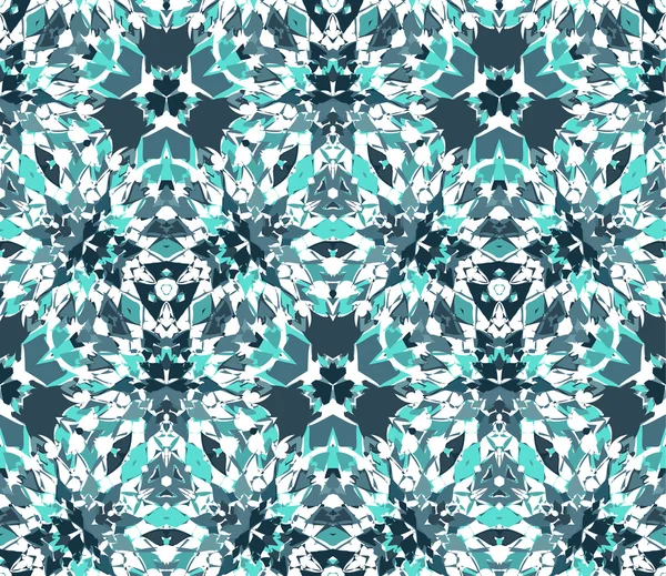 Kaléidoscope motif sans couture. Modèle sans couture composé d'éléments abstraits de couleur situés sur fond blanc . — Image vectorielle