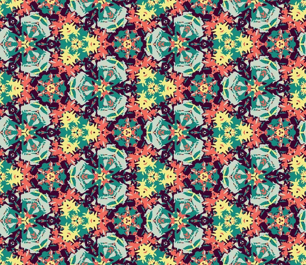 Colorful kaleidoscope seamless pattern. Seamless pattern composed of color abstract elements. — ストックベクタ