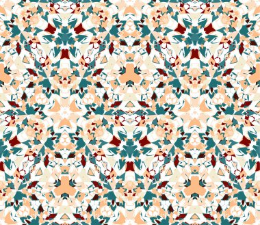 Dikişsiz desen soyut öğeler beyaz arka plan üzerinde bulunan renk oluşur. Doku, desen ve sanatsal kompozisyonlar için tasarım öğesi olarak yararlı.