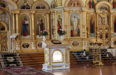 Nickolaev, Ukrayna - 31 Ağustos 2020: Tanrı 'nın Annesi Kasperovskaya Simgesi Katedrali' nin bir parçası