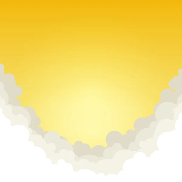 Fondo amarillo abstracto con nubes — Vector de stock