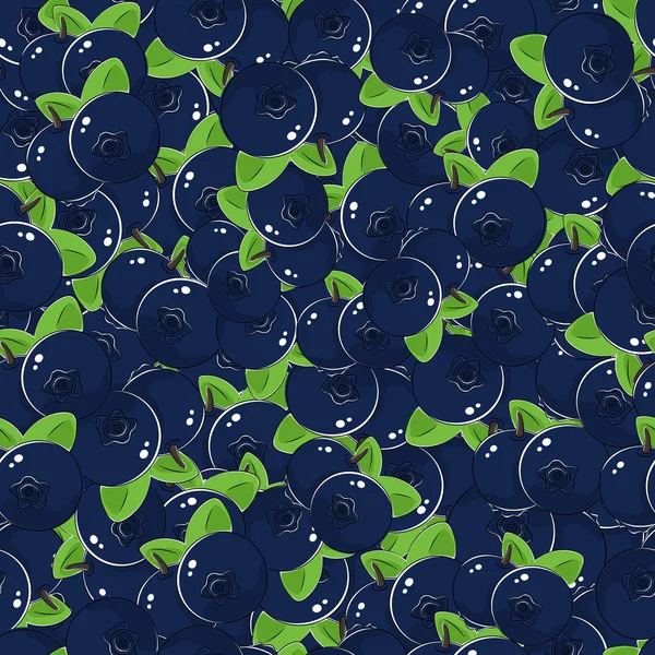 원활한 블루베리 패턴 — 스톡 벡터