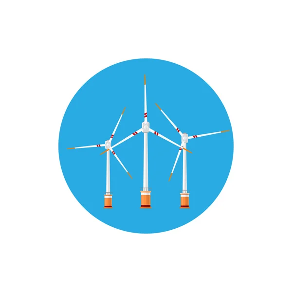 Ícone de turbinas eólicas — Vetor de Stock