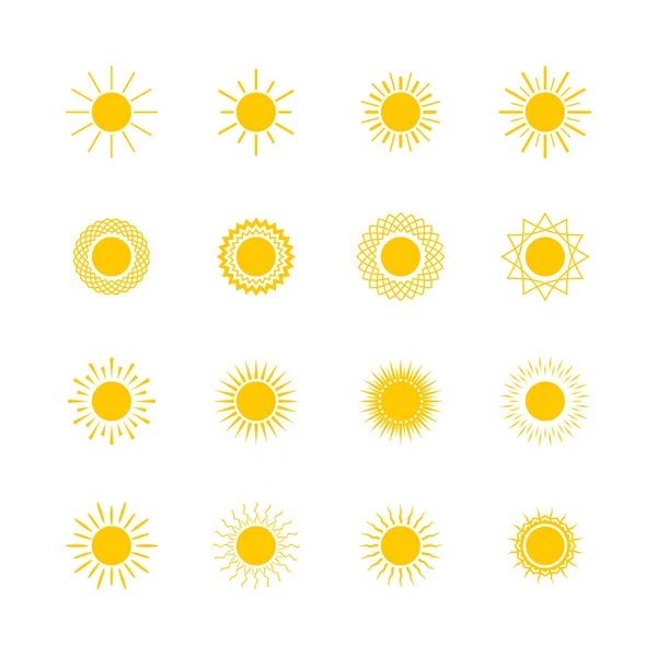 太陽の図形のセット — ストックベクタ