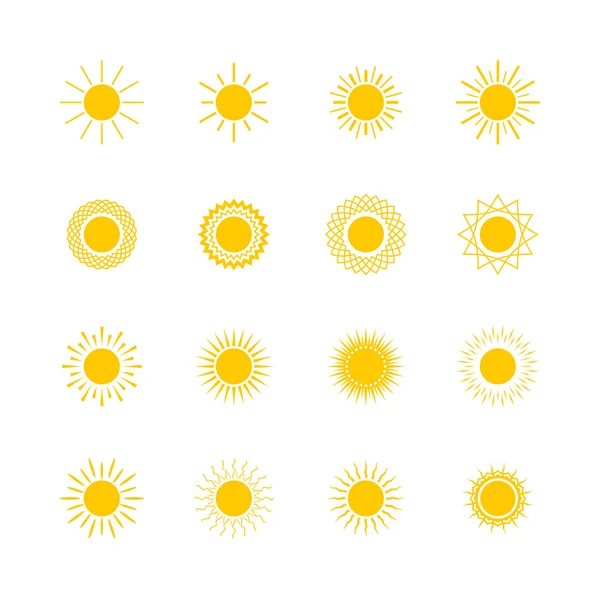 Zbiór kształtów słońce Wektory Stockowe bez tantiem