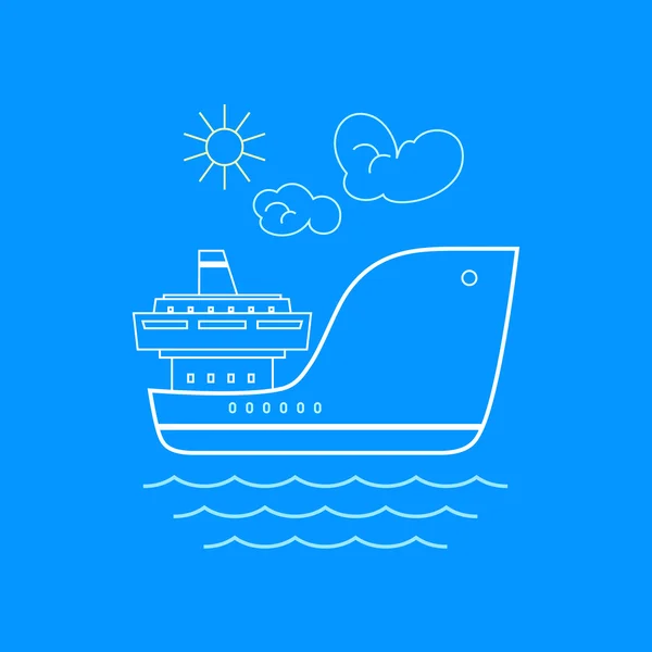 货船，线风格设计 — 图库矢量图片