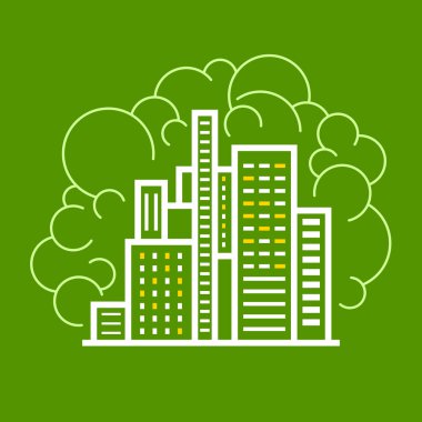 Modern binalar, çizgili stil Tema