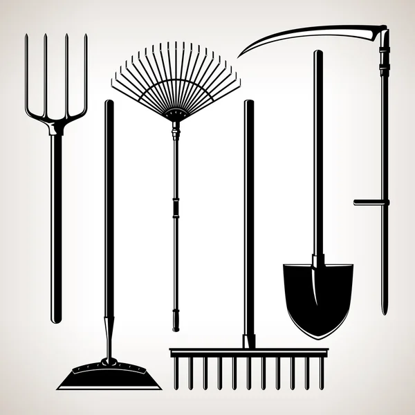 Set voor landbouw Tools — Stockvector