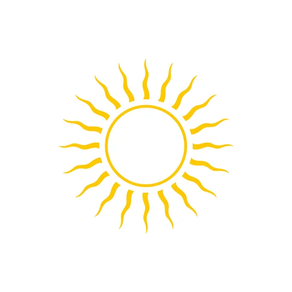 Abstract Yellow Sun Icon, Line Style Design — ストックベクタ