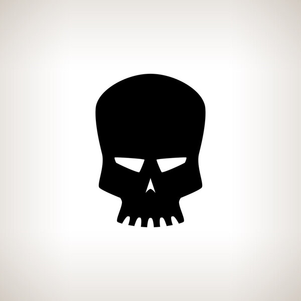 Силуэт черепа робота на светлом фоне
