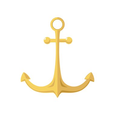 Altın çapa beyaz izole