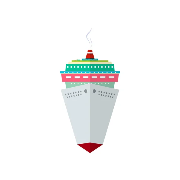 Vooraanzicht van het cruiseschip — Stockvector