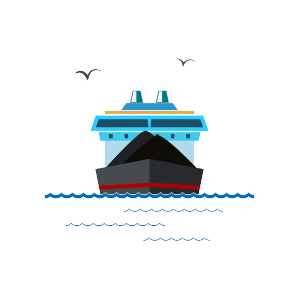 Navio de carga seca isolado em branco — Vetor de Stock