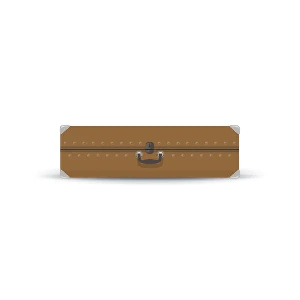 Retro kum renk bavul üzerinde beyaz izole — Stok Vektör
