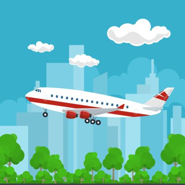 Plane Flies to the West clipart