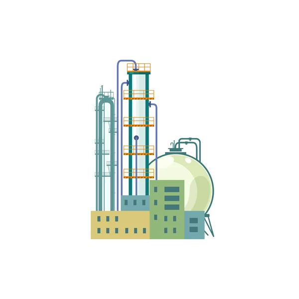 Planta Química Industrial Aislada en Blanco — Vector de stock