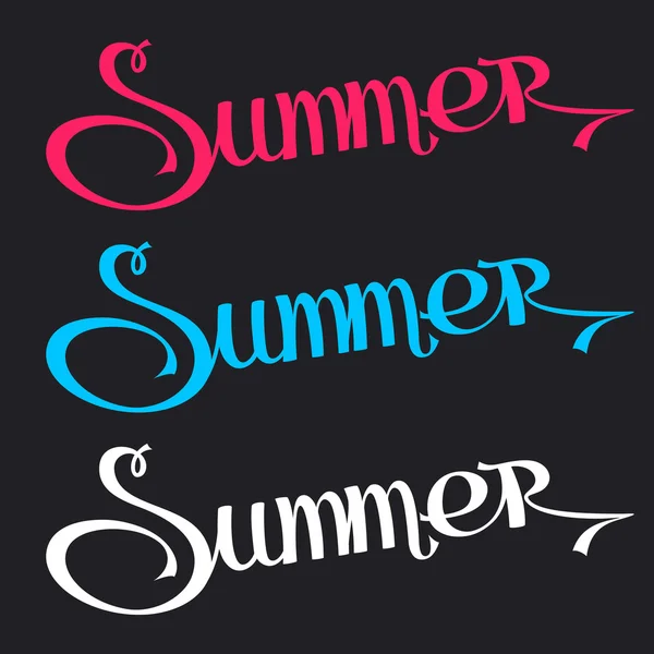 Text Summer on Black Background — Stock Vector