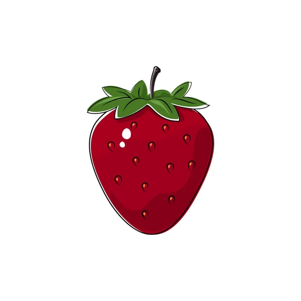 Fraise rouge isolée sur blanc — Image vectorielle