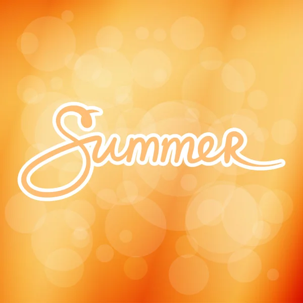 Soft Orange Blurred Background with Text Summer — Stock Vector