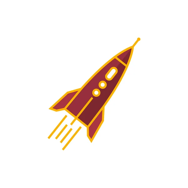 Rocket geïsoleerd op wit — Stockvector