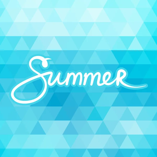 Blauer geometrischer Hintergrund mit Text Sommer — Stockvektor