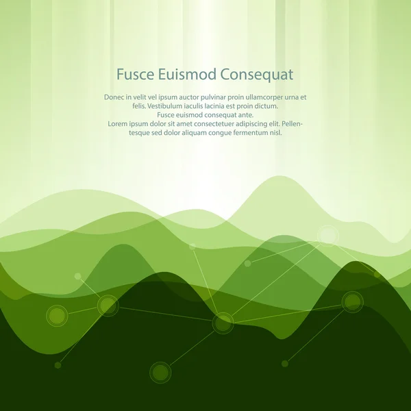 Fondo abstracto verde de las olas — Vector de stock