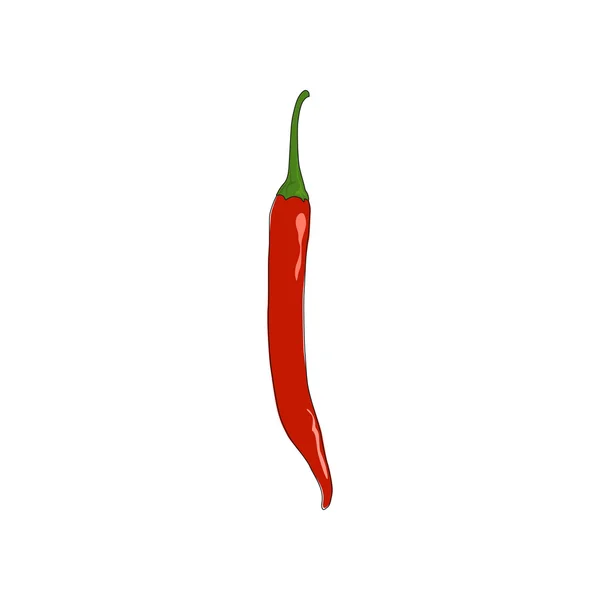 Rode hete chili peper geïsoleerd op wit — Stockvector