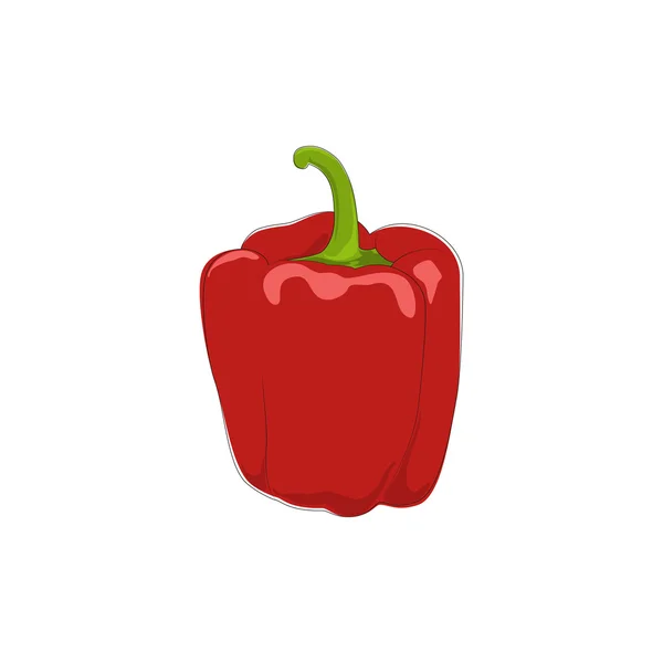 Pimiento rojo aislado sobre blanco — Vector de stock